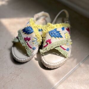 Sam Edelman Blue and Pink Floral Sandals